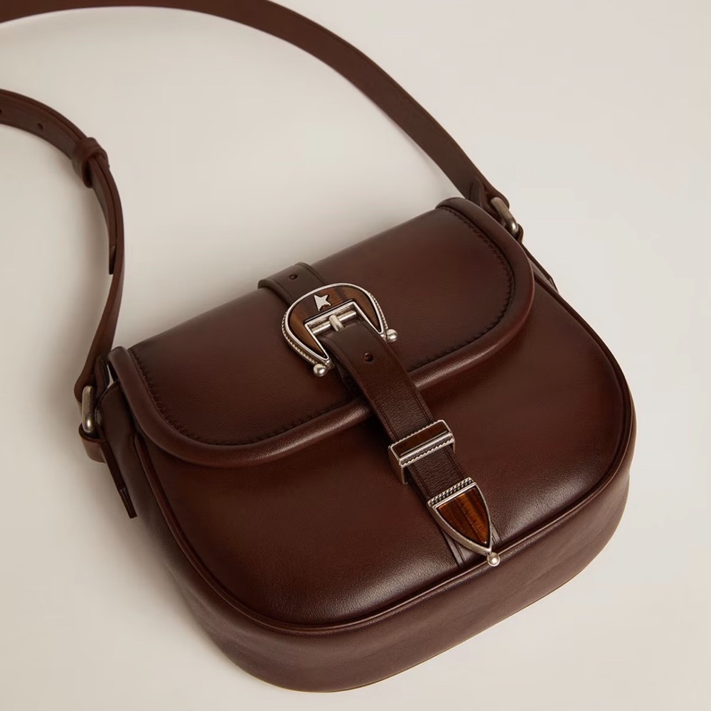 Golden Goose Small Rodeo Bag in Dark Tan Leather - Picture 10 of 14
